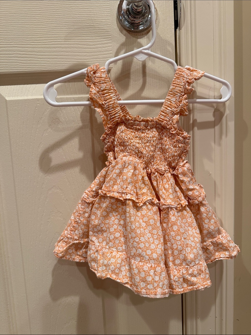 Andy & Evan Peach Floral Ruffle Sundress